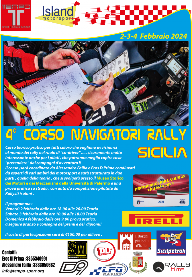 Corso Navigatori Rally 2024 - Tempo Sport  &  Comunicazione
